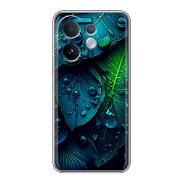 Силиконовый чехол на Vivo V60 с принтом Листья
