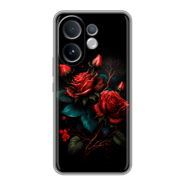 Силиконовый чехол на Vivo V60 с принтом Розы красные