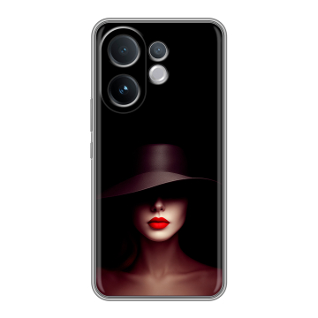 Силиконовый чехол на Vivo V60 с принтом Девушка в шляпе