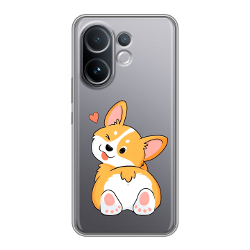 Силиконовый чехол на Vivo V60 с принтом Корги Силиконовый чехол на Vivo V60 с принтом Корги