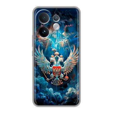 Силиконовый чехол на Vivo V60 с принтом Герб флаг России Силиконовый чехол на Vivo V60 с принтом Герб флаг России