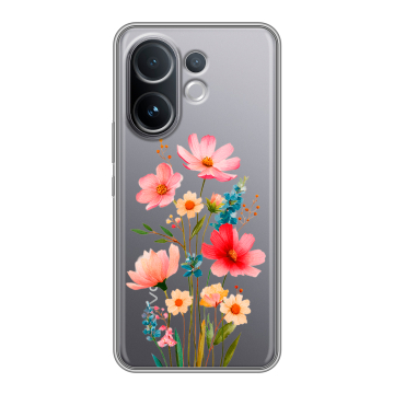 Силиконовый чехол на Vivo V60 с принтом Цветы