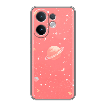 Силиконовый чехол на Vivo V60 с принтом Розовый космос