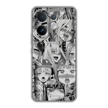 Силиконовый чехол на Vivo V60 с принтом Ahegao Ахегао Аниме