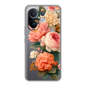 Силиконовый чехол на Vivo V60 с принтом цветы