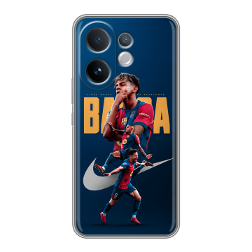 Силиконовый чехол на Vivo V60 с принтом Барселона Barca Yamal 