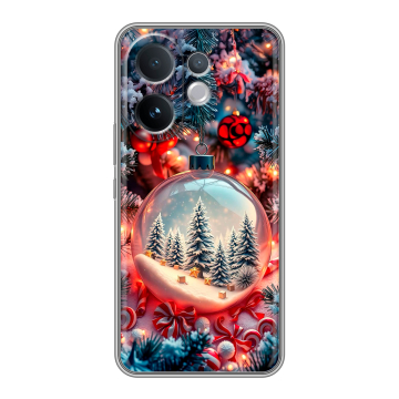 Силиконовый чехол на Vivo V60 с принтом Новый год