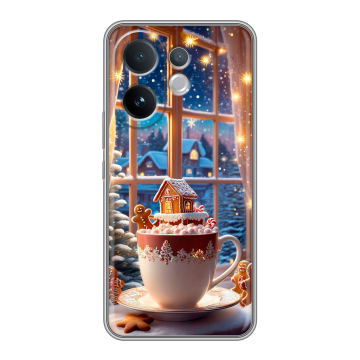 Силиконовый чехол на Vivo V60 с принтом Новый год