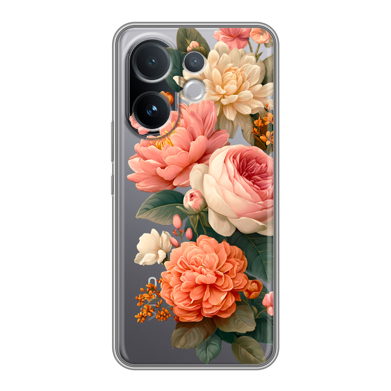 Силиконовый чехол на Vivo V60 с принтом цветы Силиконовый чехол на Vivo V60 с принтом цветы