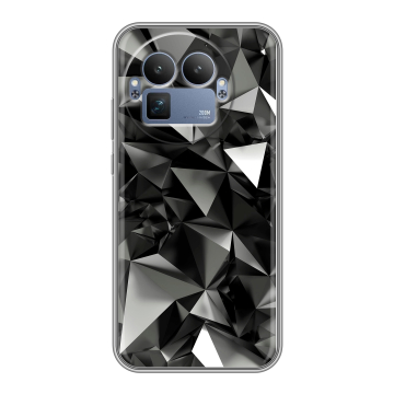 Силиконовый чехол на Realme GT8 Pro с принтом Черные кристаллы Силиконовый чехол на Realme GT8 Pro с принтом Черные кристаллы