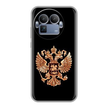 Силиконовый чехол на Realme GT8 Pro с принтом Герб России золотой Силиконовый чехол на Realme GT8 Pro с принтом Герб России золотой