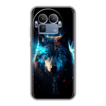 Силиконовый чехол на Realme GT8 Pro с принтом Волк ночной Силиконовый чехол на Realme GT8 Pro с принтом Волк ночной
