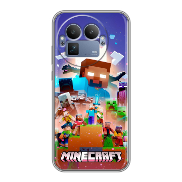 Силиконовый чехол на Realme GT8 Pro с принтом Майнкрафт Minecraft Силиконовый чехол на Realme GT8 Pro с принтом Майнкрафт Minecraft