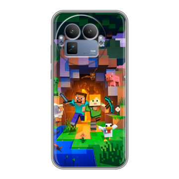 Силиконовый чехол на Realme GT8 Pro с принтом Майнкрафт Minecraft Силиконовый чехол на Realme GT8 Pro с принтом Майнкрафт Minecraft