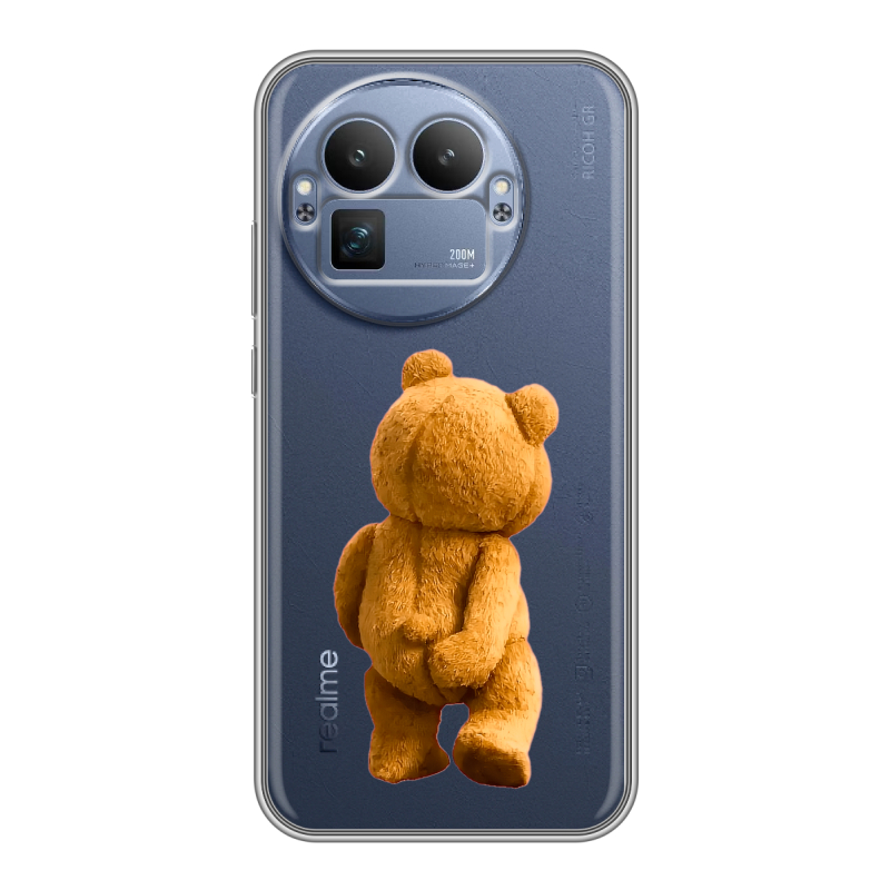 Силиконовый чехол на Realme GT8 Pro с принтом Медведь Силиконовый чехол на Realme GT8 Pro с принтом Медведь