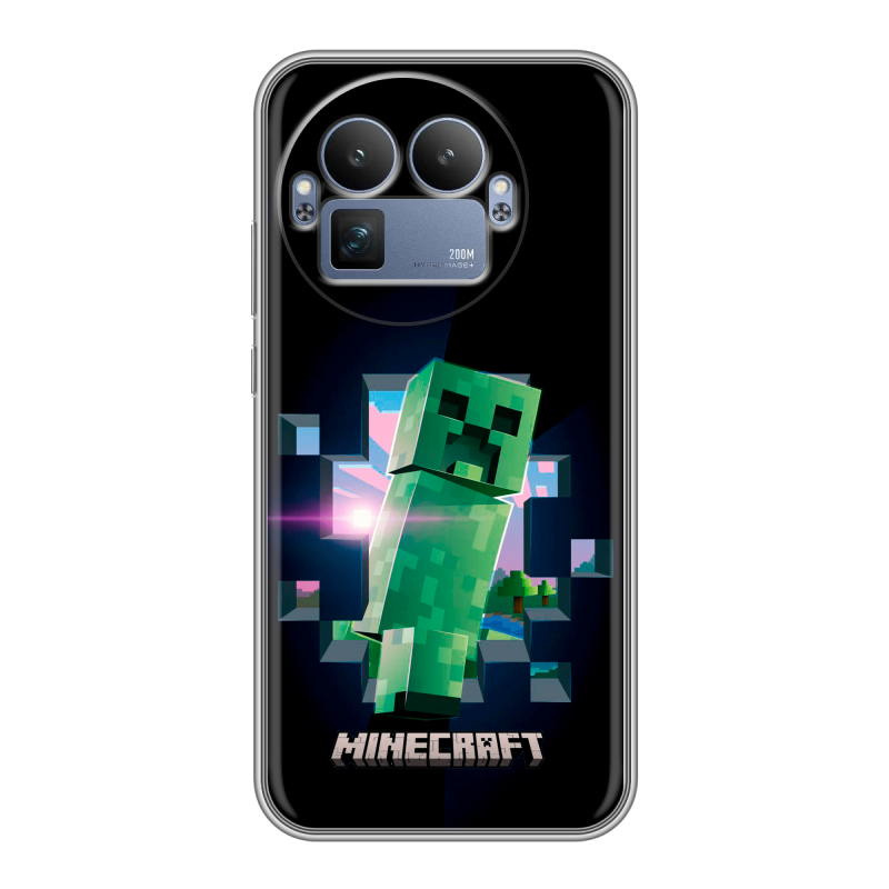 Силиконовый чехол на Realme GT8 Pro с принтом Майнкрафт Minecraft Силиконовый чехол на Realme GT8 Pro с принтом Майнкрафт Minecraft