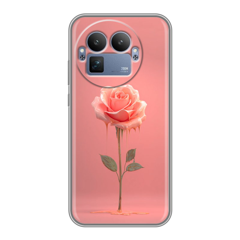 Силиконовый чехол на Realme GT8 Pro с принтом Розовая роза Силиконовый чехол на Realme GT8 Pro с принтом Розовая роза