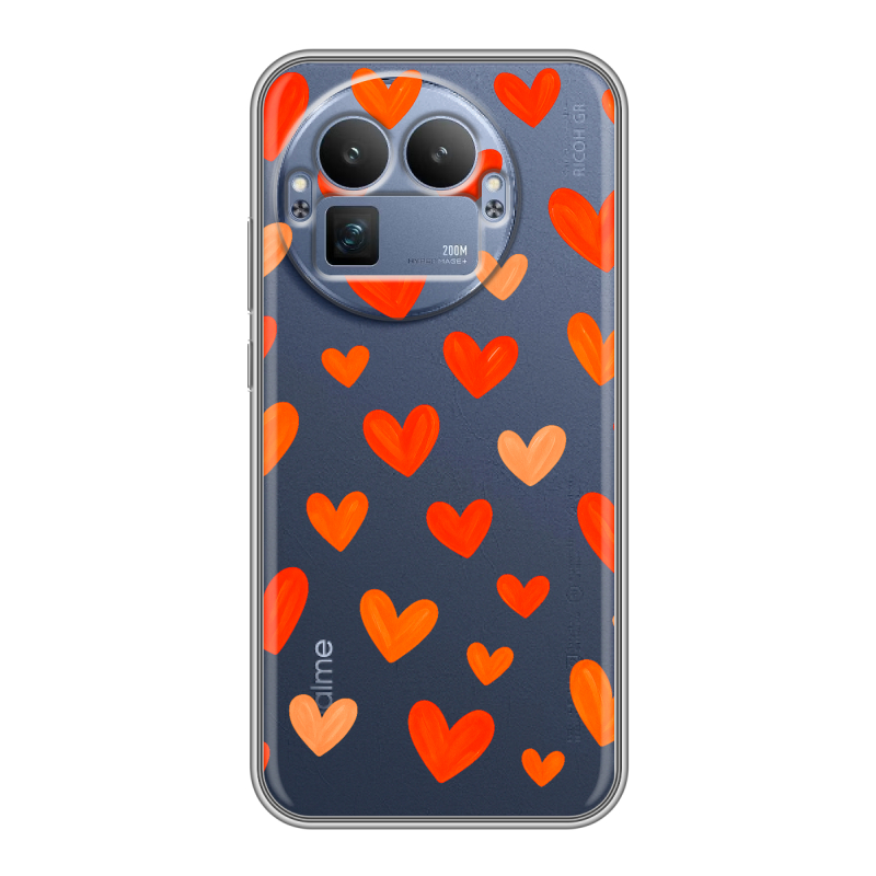 Силиконовый чехол на Realme GT8 Pro с принтом Сердечки Силиконовый чехол на Realme GT8 Pro с принтом Сердечки