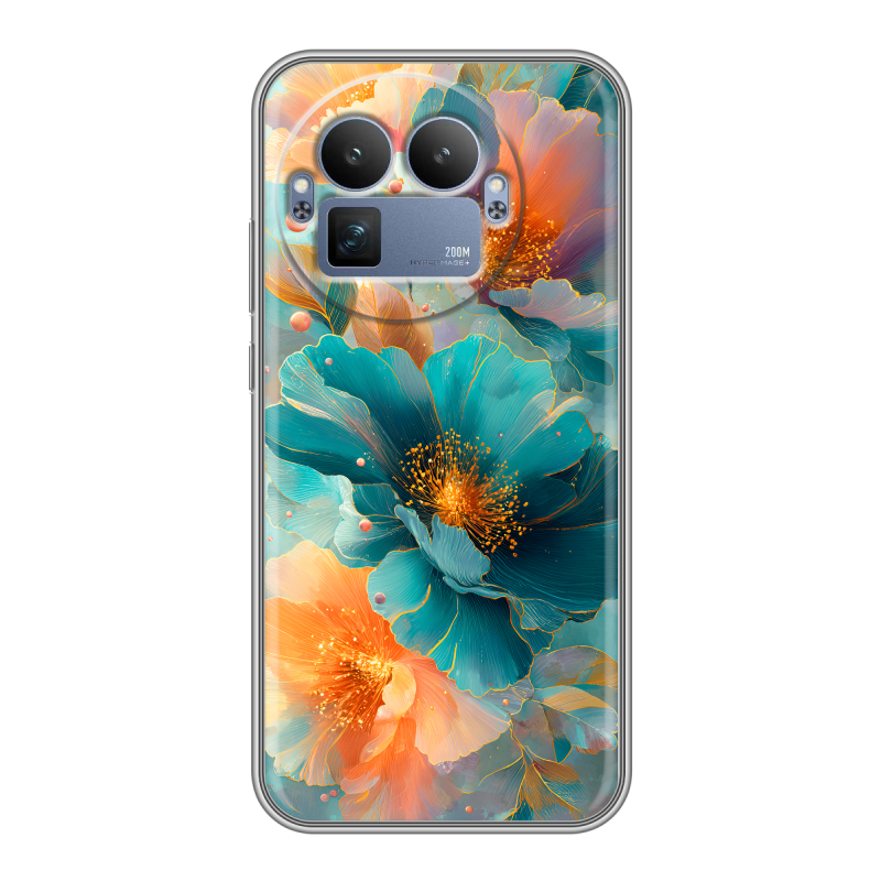Силиконовый чехол на Realme GT8 Pro с принтом Цветы Силиконовый чехол на Realme GT8 Pro с принтом Цветы