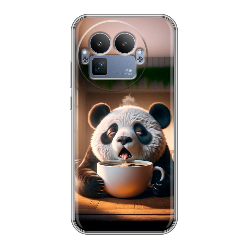 Силиконовый чехол на Realme GT8 Pro с принтом смешная панда Силиконовый чехол на Realme GT8 Pro с принтом смешная панда