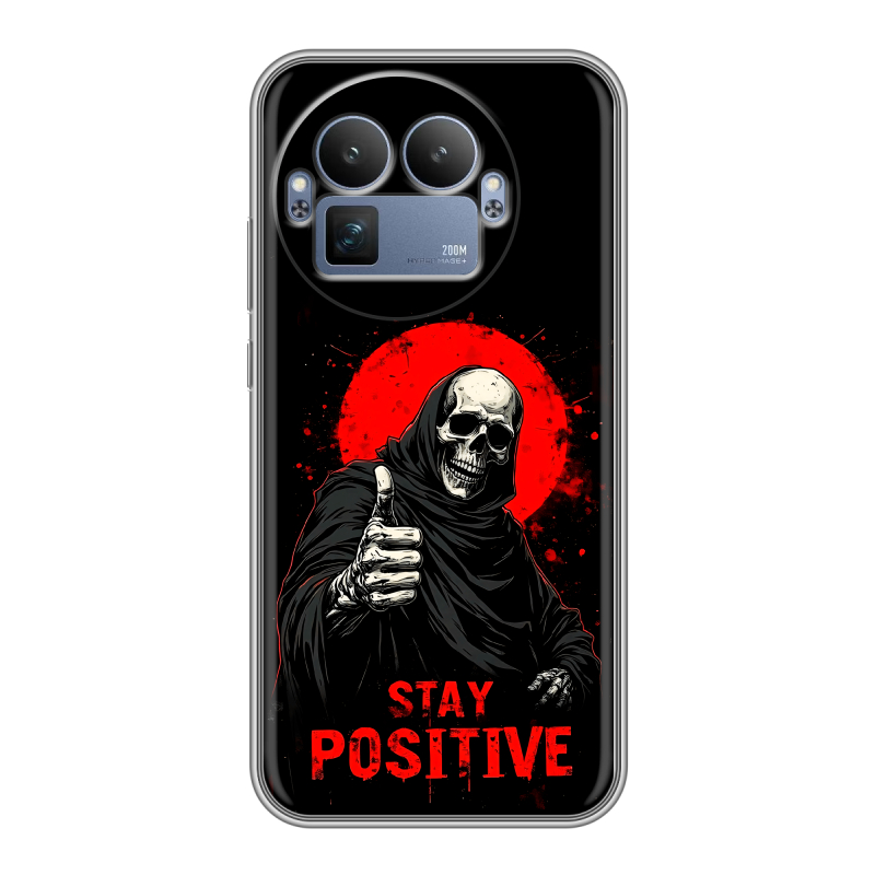 Силиконовый чехол на Realme GT8 Pro с принтом смешной скелет Силиконовый чехол на Realme GT8 Pro с принтом смешной скелет