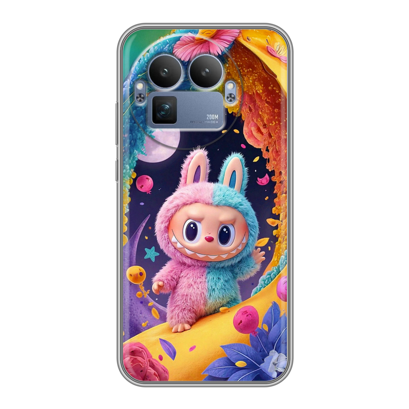 Силиконовый чехол на Realme GT8 Pro с принтом Labubu Лабубу Силиконовый чехол на Realme GT8 Pro с принтом Labubu Лабубу