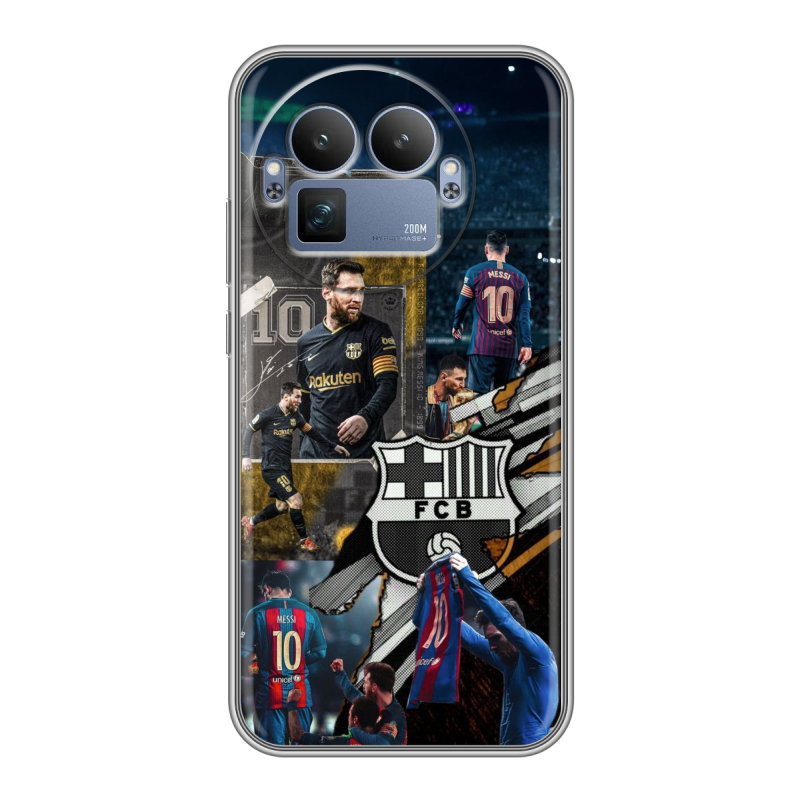 Силиконовый чехол на Realme GT8 Pro с принтом Messi Barcelona Силиконовый чехол на Realme GT8 Pro с принтом Messi Barcelona