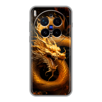 Силиконовый чехол на Vivo X300 Pro с принтом Золотой дракон Силиконовый чехол на Vivo X300 Pro с принтом Золотой дракон