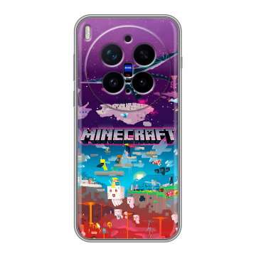 Силиконовый чехол на Vivo X300 Pro с принтом Майнкрафт Minecraft