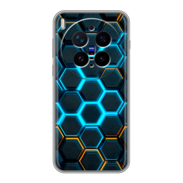 Силиконовый чехол на Vivo X300 Pro с принтом Неоновые соты