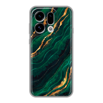 Силиконовый чехол на OPPO Find X9 с принтом Мрамор зеленое золото
