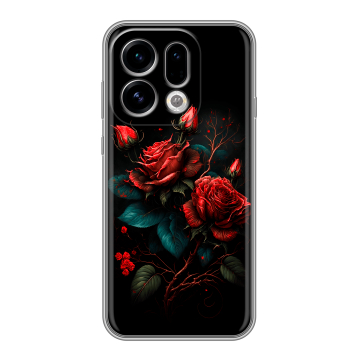 Силиконовый чехол на OPPO Find X9 с принтом Розы красные Силиконовый чехол на OPPO Find X9 с принтом Розы красные