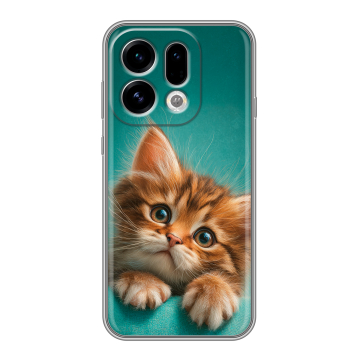Силиконовый чехол на OPPO Find X9 с принтом котенок Силиконовый чехол на OPPO Find X9 с принтом котенок