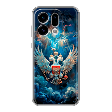 Силиконовый чехол на OPPO Find X9 с принтом Герб флаг России