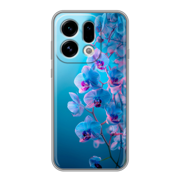 Силиконовый чехол на OPPO Find X9 с принтом голубые орхидеи