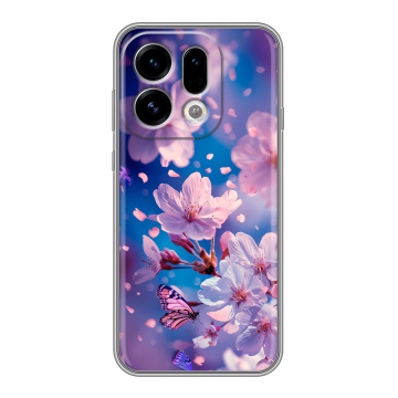 Силиконовый чехол на OPPO Find X9 с принтом цветы бабочки