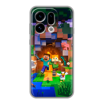 Силиконовый чехол на OPPO Find X9 с принтом Майнкрафт Minecraft