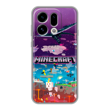 Силиконовый чехол на OPPO Find X9 с принтом Майнкрафт Minecraft
