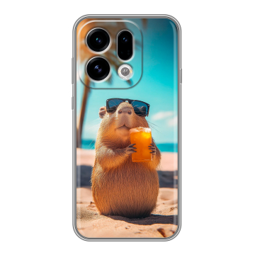 Силиконовый чехол на OPPO Find X9 с принтом Капибара Силиконовый чехол на OPPO Find X9 с принтом Капибара