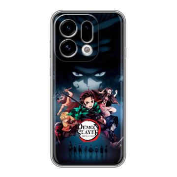 Силиконовый чехол на OPPO Find X9 с принтом Demon Slayer Клинок рассекающий демонов