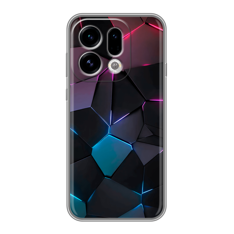 Силиконовый чехол на OPPO Find X9 с принтом Геометрия неона Силиконовый чехол на OPPO Find X9 с принтом Геометрия неона