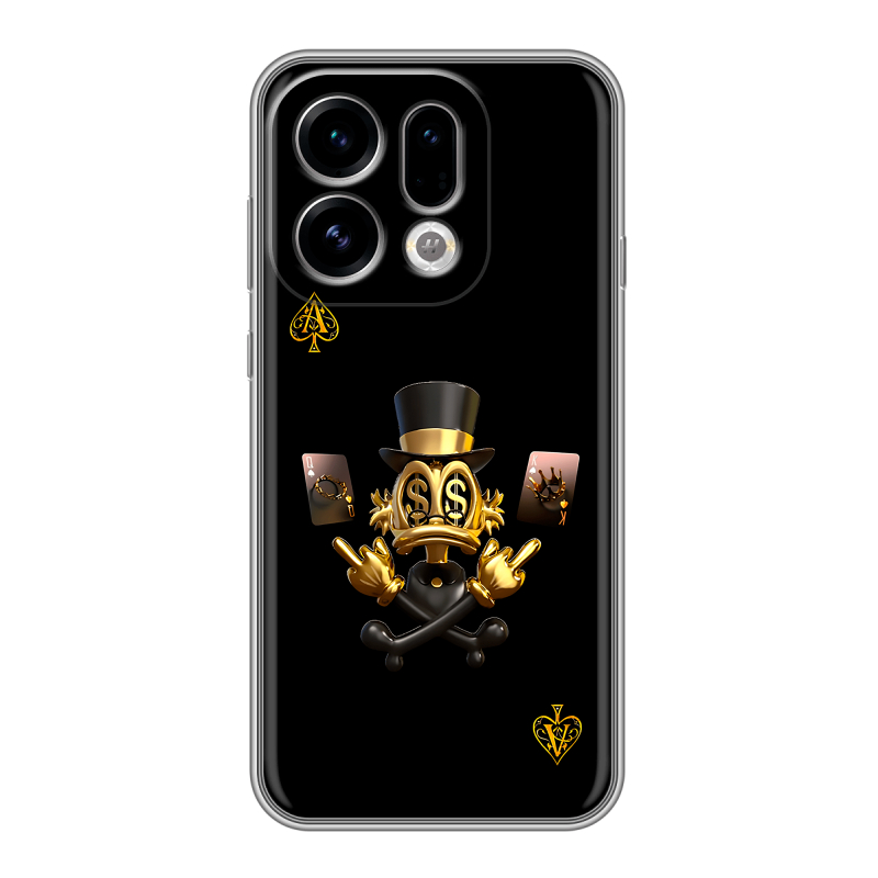 Силиконовый чехол на OPPO Find X9 с принтом Золотой скрудж макдак Силиконовый чехол на OPPO Find X9 с принтом Золотой скрудж макдак