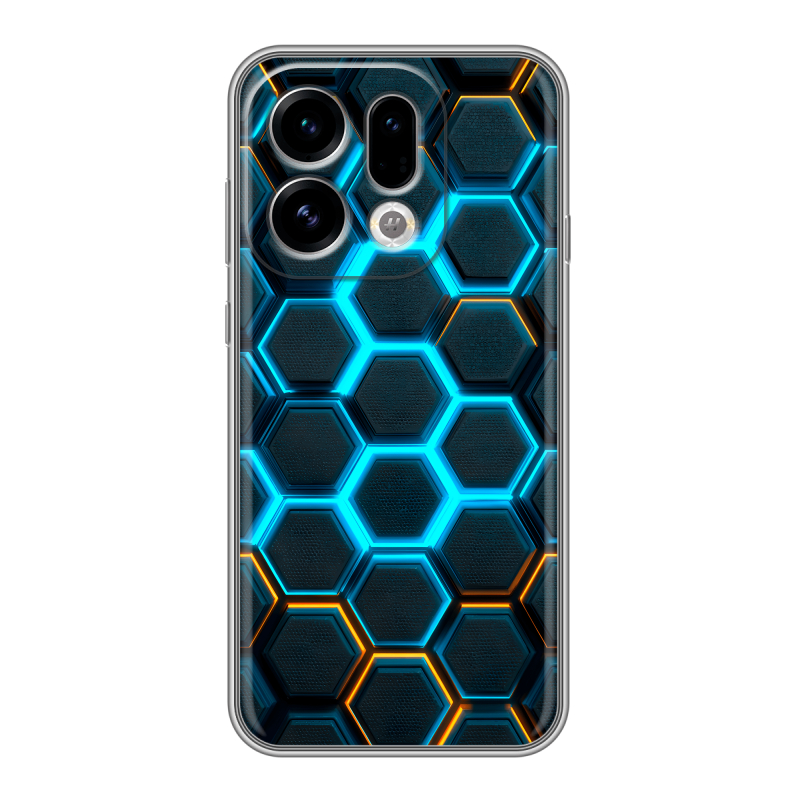 Силиконовый чехол на OPPO Find X9 с принтом Неоновые соты Силиконовый чехол на OPPO Find X9 с принтом Неоновые соты