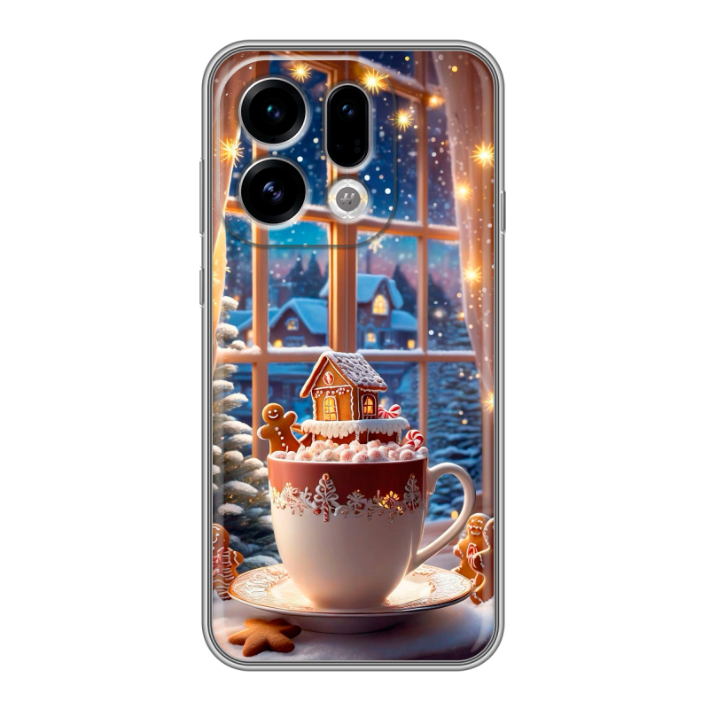 Силиконовый чехол на OPPO Find X9 с принтом Новый год Силиконовый чехол на OPPO Find X9 с принтом Новый год