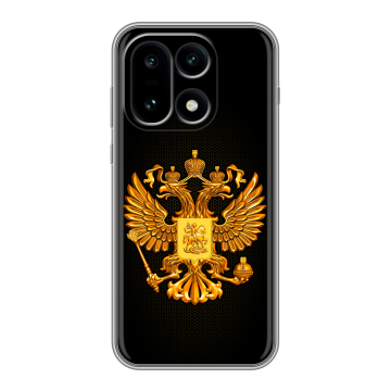 Силиконовый чехол на OnePlus 15 с принтом Герб России желтый