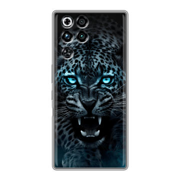 Силиконовый чехол на ZTE Nubia RedMagic 11 Pro с принтом Темный леопард