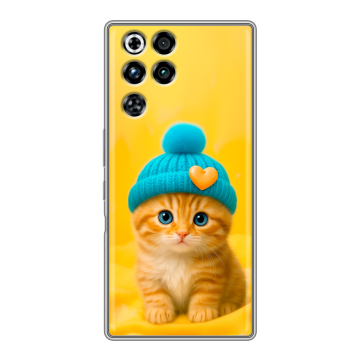Силиконовый чехол на ZTE Nubia RedMagic 11 Pro с принтом Котенок в шапке