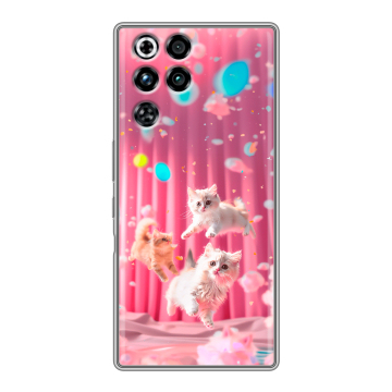 Силиконовый чехол на ZTE Nubia RedMagic 11 Pro с принтом милые котики