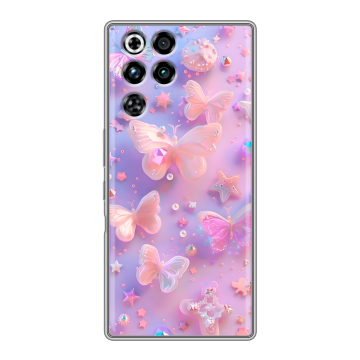 Силиконовый чехол на ZTE Nubia RedMagic 11 Pro с принтом Бабочки Силиконовый чехол на ZTE Nubia RedMagic 11 Pro с принтом Бабочки