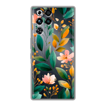 Силиконовый чехол на ZTE Nubia RedMagic 11 Pro с принтом Цветы паттерн